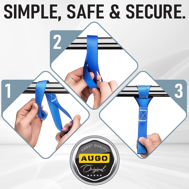Alt view image 3 of 7 - Soft Loop Tie Down Straps - 1,500 Load Capacity & 4,500 Lbs Breaking Strength - 6 Pack - Loops for Securing ATV, UTV, Motorcycles, Scooters, Dirt Bikes, Lawn & Garden Equipment