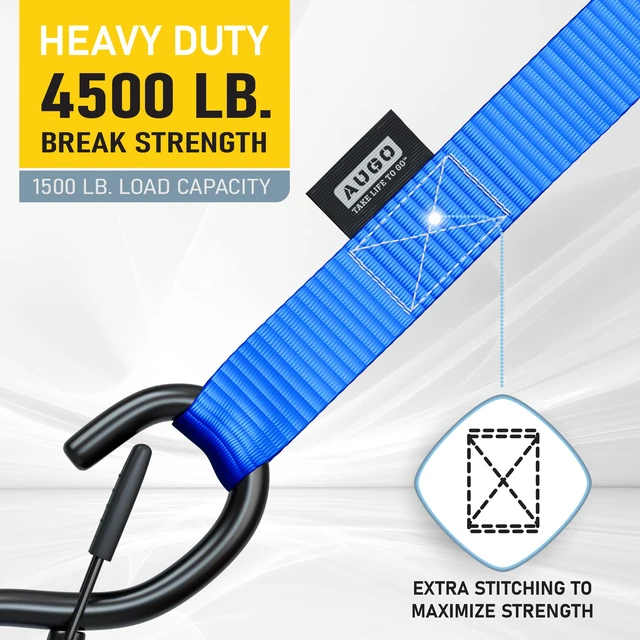 Alt view image 7 of 7 - Soft Loop Tie Down Straps - 1,500 Load Capacity & 4,500 Lbs Breaking Strength - 6 Pack - Loops for Securing ATV, UTV, Motorcycles, Scooters, Dirt Bikes, Lawn & Garden Equipment