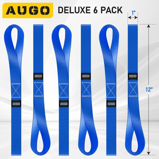 Alt view image 4 of 7 - Soft Loop Tie Down Straps - 1,500 Load Capacity & 4,500 Lbs Breaking Strength - 6 Pack - Loops for Securing ATV, UTV, Motorcycles, Scooters, Dirt Bikes, Lawn & Garden Equipment