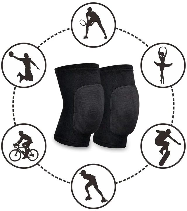 Alt view image 6 of 6 - Volleyball Knee Pads for Women, Men, Youth, Girls, Kids, Knee Brace for Volleyball Basketball Football Dance Yoga Tennis Running Cycling Workout Climbing Wrestling