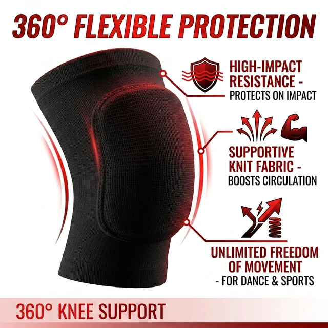 Alt view image 3 of 6 - Volleyball Knee Pads for Women Men Youth Kids, Knee Brace for Basketball Soccer Football Dance Yoga Tennis Running Cycling Workout Climbing (X-Small)
