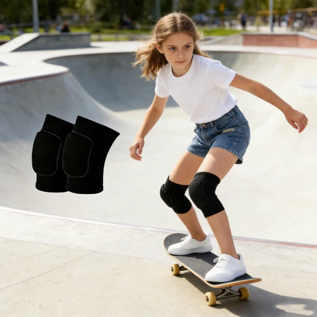 Alt view image 2 of 7 - Kids Volleyball Knee Pads for Ages 7-12, Boys Girls Sports Breathable Anti-Slip Knee Guards, Thick Sponge & Lightweight Impact Protection for Skating, Cycling, Running, Scooter Outdoor Sports