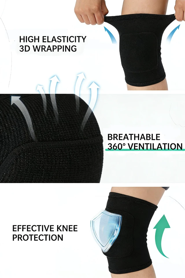 Alt view image 4 of 7 - Kids Volleyball Knee Pads for Ages 7-12, Boys Girls Sports Breathable Anti-Slip Knee Guards, Thick Sponge & Lightweight Impact Protection for Skating, Cycling, Running, Scooter Outdoor Sports