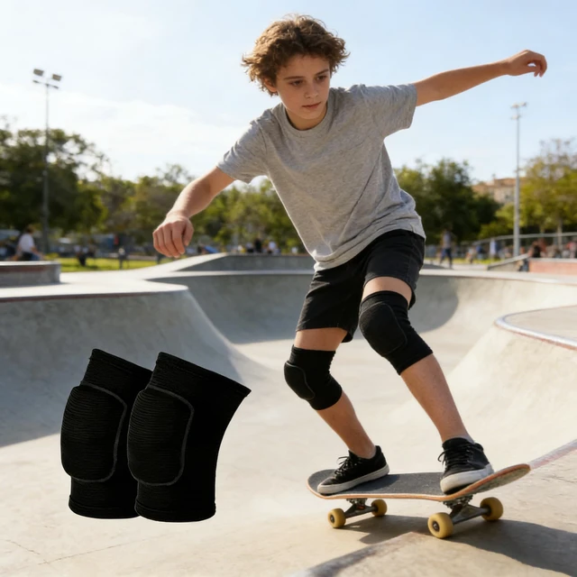 Alt view image 6 of 7 - Kids Volleyball Knee Pads for Ages 7-12, Boys Girls Sports Breathable Anti-Slip Knee Guards, Thick Sponge & Lightweight Impact Protection for Skating, Cycling, Running, Scooter Outdoor Sports