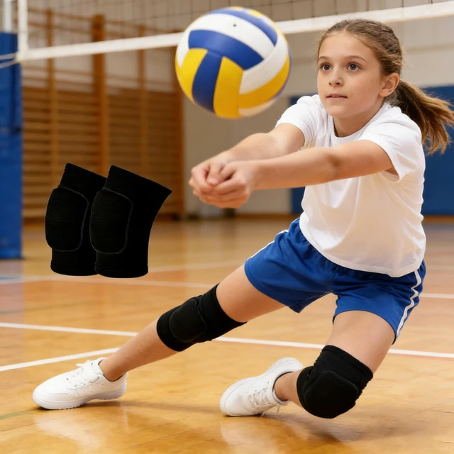 Alt view image 5 of 7 - Kids Volleyball Knee Pads for Ages 7-12, Boys Girls Sports Breathable Anti-Slip Knee Guards, Thick Sponge & Lightweight Impact Protection for Skating, Cycling, Running, Scooter Outdoor Sports