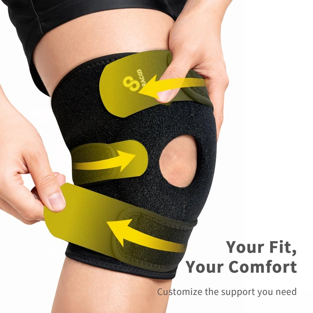 Alt view image 3 of 7 - Adjustable Compression Knee Patellar Pad Tendon Support Sleeve Brace for Men Women - Arthritis Pain, Injury Recovery, Running, Workout, KS10 (Black)