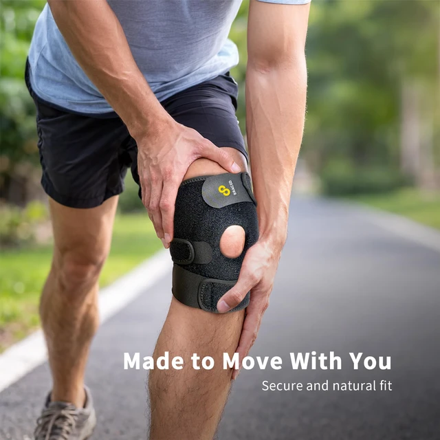 Alt view image 5 of 7 - Adjustable Compression Knee Patellar Pad Tendon Support Sleeve Brace for Men Women - Arthritis Pain, Injury Recovery, Running, Workout, KS10 (Black)