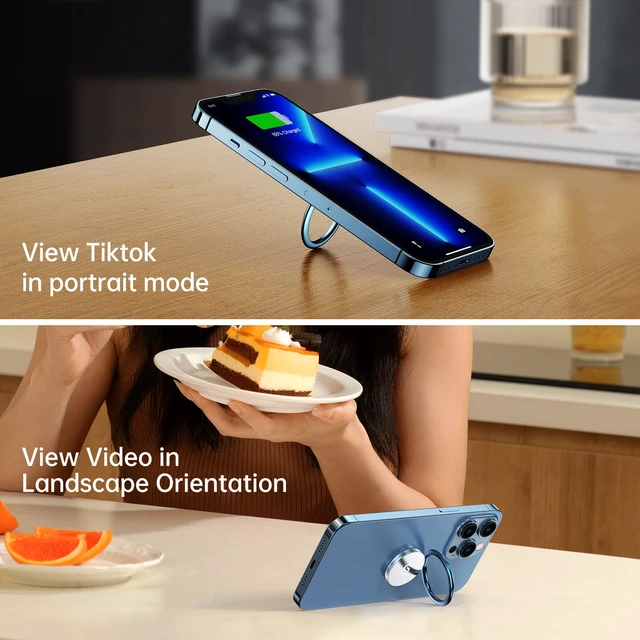 Alt view image 6 of 7 - Adhesive Phone Ring Holder, Cell Phone Grip, iPhone Ring Stand | 360° Rotation, Mini Size, All Metal, Strong Adhesive, Finger Ring Kickstand , for Smartphones