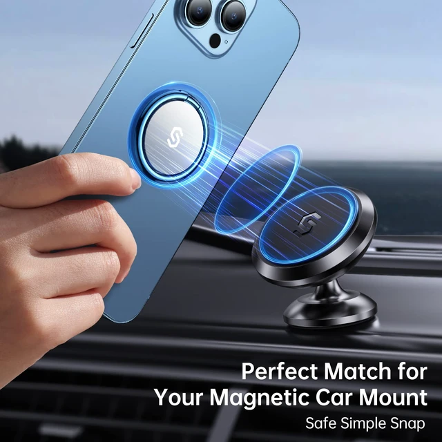 Alt view image 7 of 7 - Adhesive Phone Ring Holder, Cell Phone Grip, iPhone Ring Stand | 360° Rotation, Mini Size, All Metal, Strong Adhesive, Finger Ring Kickstand , for Smartphones