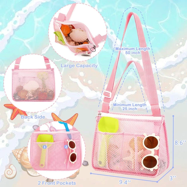 Alt view image 5 of 7 - Large Mesh Beach Bag for Women, Oversized Beach tote Swim Pool Bag | Zipper Pocket, Sandproof, Quick-dry, Foldable Mesh Bag - Laundry, Shopping, Travel Vacation, Lake, Camping, Cruise Essentials