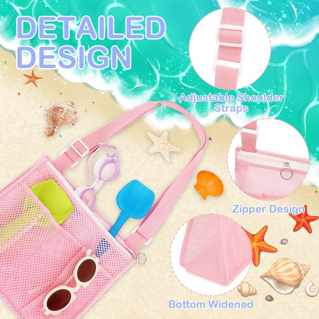 Alt view image 4 of 7 - Large Mesh Beach Bag for Women, Oversized Beach tote Swim Pool Bag | Zipper Pocket, Sandproof, Quick-dry, Foldable Mesh Bag - Laundry, Shopping, Travel Vacation, Lake, Camping, Cruise Essentials