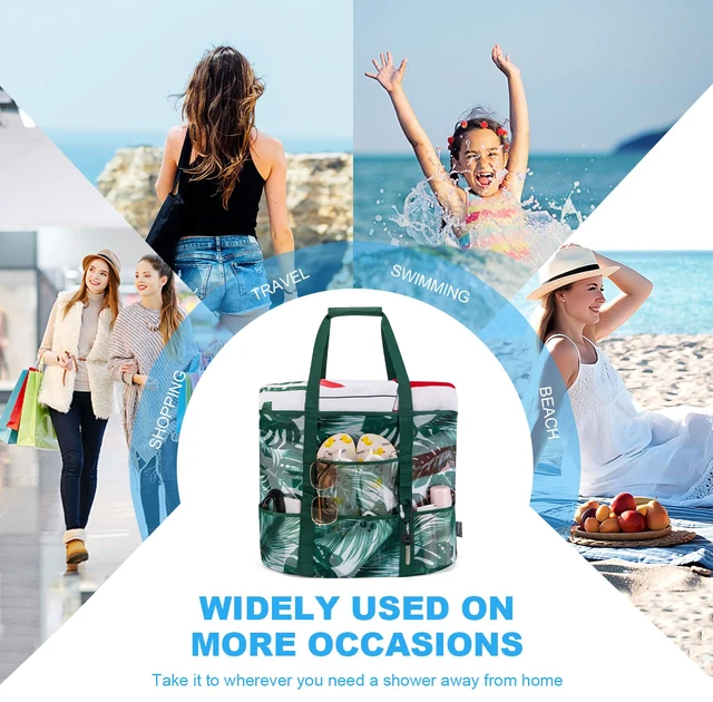 Alt view image 7 of 7 - Mesh Beach Bag, Extra Large Beach Bags with 9 Pockets & Zipper Waterproof Lightweight Beach Tote for Beach/Pool Trip