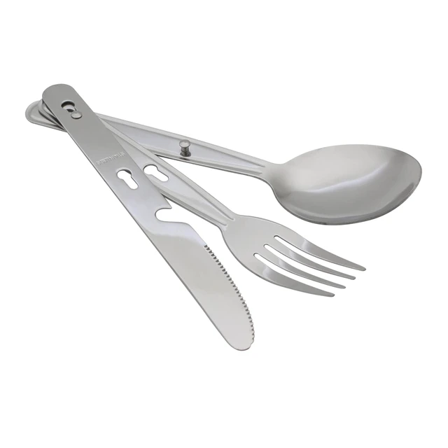 Alt view image 7 of 7 - 4-in-1 Camping Utensils Hiking Cutlery Set for 4, Portable Stainless Steel Flatware Spoon Fork, Knife & Bottle Opener Combo pack for Picnic Travel, Barbecue, Backpack Outdoor Gear with Carrying Bag