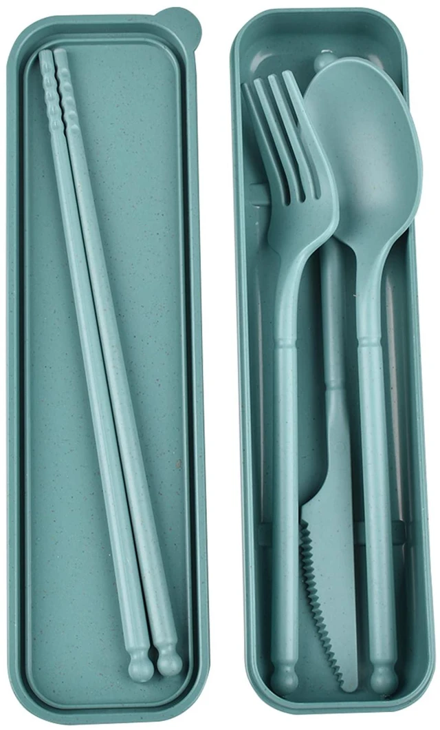 Main image of Travel Utensils, Reusable Utensils Set with Case, Camping Plastic Cutlery | Knife Forks Spoon Tableware with Chopsticks, Portable Cutlery Set for Travel Picnic Camping or Daily Use