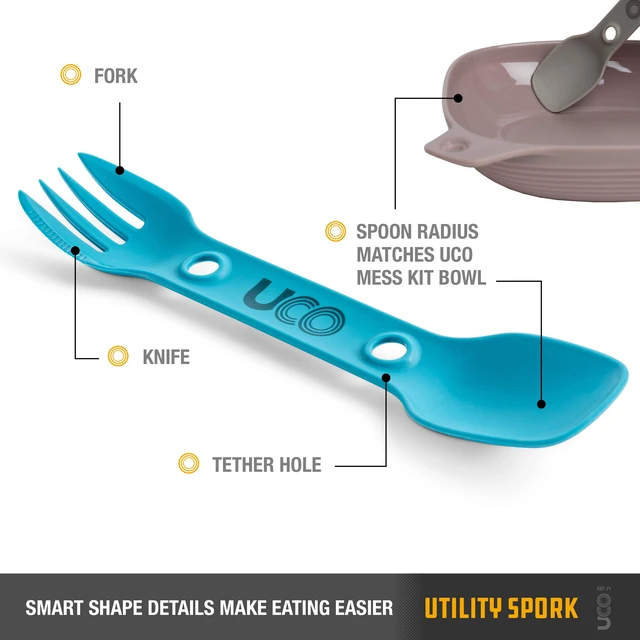 Alt view image 2 of 5 - Utility Spork 3-in-1 Combo Nylon Spoon-Fork-Knife Utensil, 4-Pack