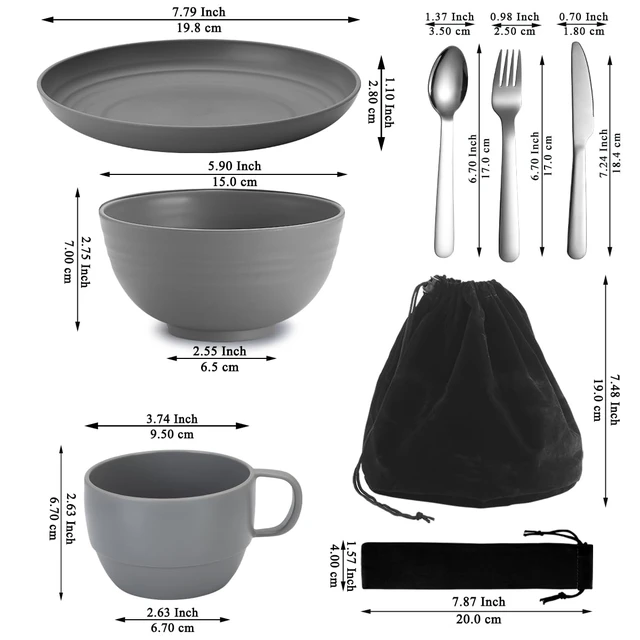 Alt view image 2 of 7 - Camping Mess Kits for 2 Person, Silverware Set Spoons Forks Knives, Camping Essentials Gear, Accessories for Travel, Picnic, Outdoor, Easy to Carry and Clean
