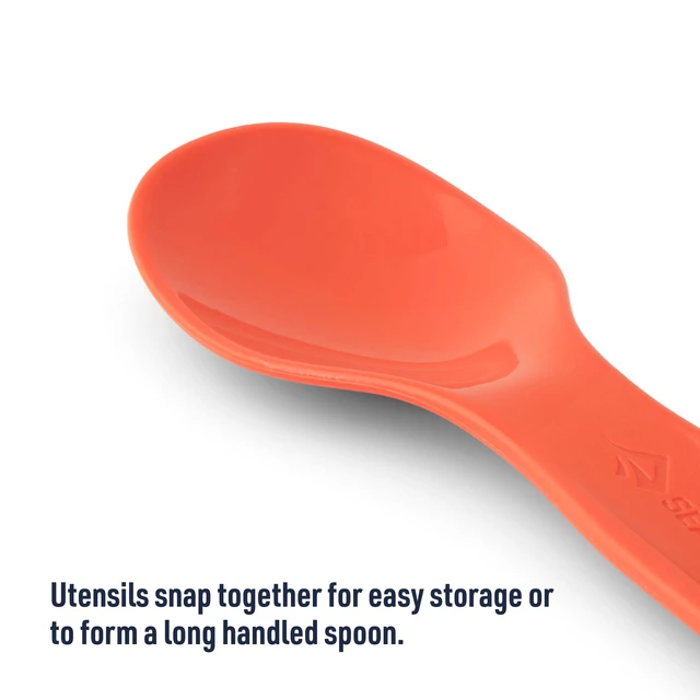 Alt view image 5 of 7 - Passage Cutlery Set, Fork, Spoon and Knife, Spicy Orange | Lightweight camp cutlery set snaps together for easy storage in durable, easy-clean, food-grade polypropylene