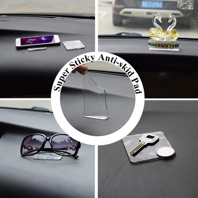 Alt view image 4 of 7 - Sticky Gel Pads (10 Pack), As Seen On TV Removable Traceless Gripping Pad Washable Reusable Anti Slip Pad for Car Dashboard Office Home Stick Anything Anywhere, Clear