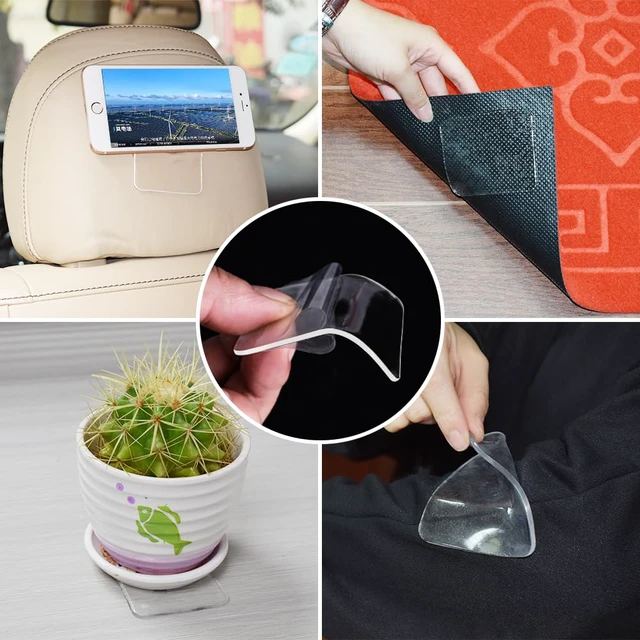 Alt view image 5 of 7 - Sticky Gel Pads (10 Pack), As Seen On TV Removable Traceless Gripping Pad Washable Reusable Anti Slip Pad for Car Dashboard Office Home Stick Anything Anywhere, Clear