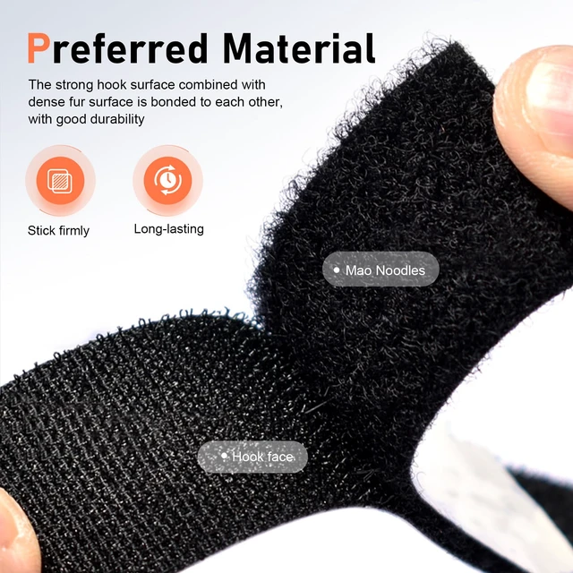 Alt view image 3 of 7 - 20 PCS Car Mat Fixing Stickers, Nylon Multifunctional Carpet Hook & Loop Fastener, Anti-slip Non-shedding Foot Pad Grip, Self-adhesive Cuttable Retainer Hook for Car & Home (Black)