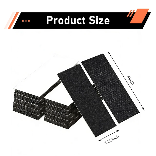 Alt view image 2 of 7 - 20 PCS Car Mat Fixing Stickers, Nylon Multifunctional Carpet Hook & Loop Fastener, Anti-slip Non-shedding Foot Pad Grip, Self-adhesive Cuttable Retainer Hook for Car & Home (Black)