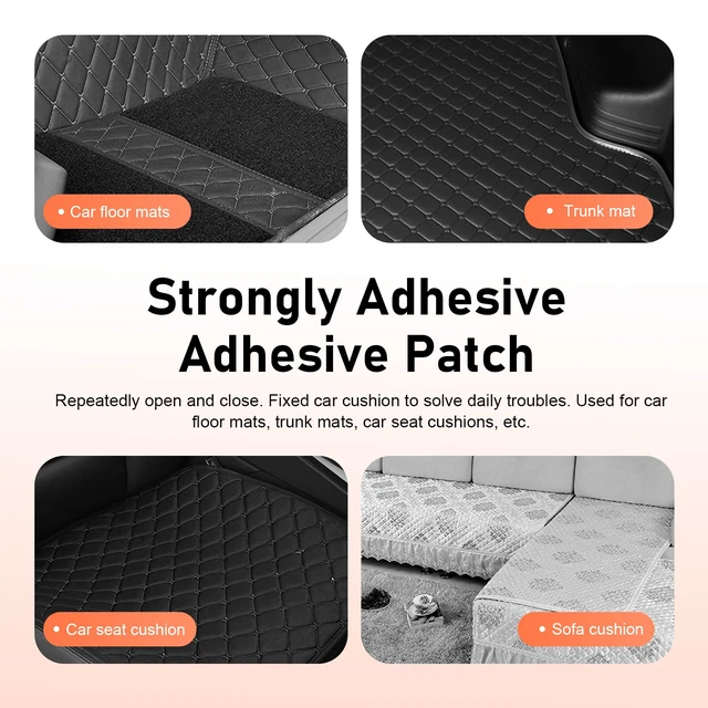Alt view image 7 of 7 - 20 PCS Car Mat Fixing Stickers, Nylon Multifunctional Carpet Hook & Loop Fastener, Anti-slip Non-shedding Foot Pad Grip, Self-adhesive Cuttable Retainer Hook for Car & Home (Black)