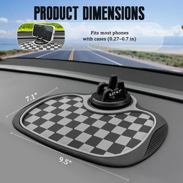Alt view image 7 of 7 - Multifunction Car Anti-Slip Mat,Anti-Slip Mat for Car Dashboard Accessories | Car Anti-Slip Mat|All in One Car Organizer Pad for Phones,Sunglasses,Keys