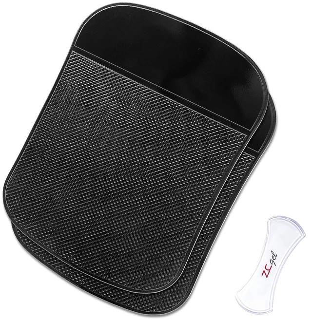 Main image of Car Dashboard Sticky Pad (2 Pack), Larger Size Reusable and Washable Anti-Slip Cell Pads with Strong Adhesive, Can Hold Cell Phones, Sunglasses, Coins ect. (7.5" x 5.5")