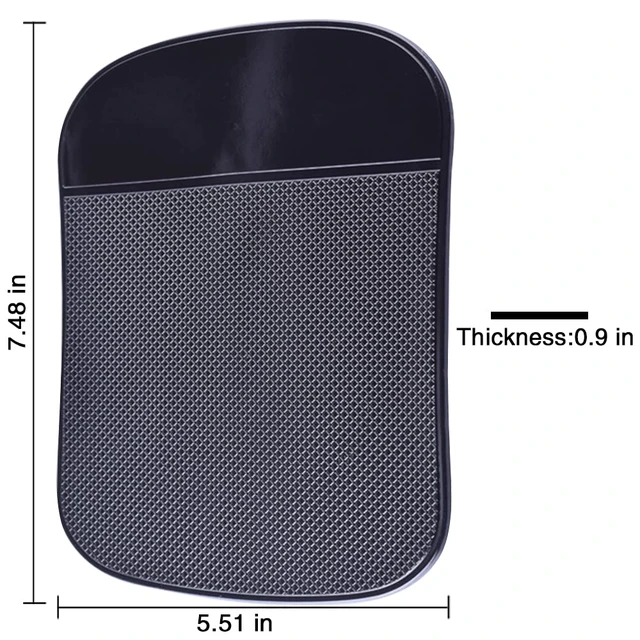 Alt view image 6 of 7 - Car Dashboard Sticky Pad (2 Pack), Larger Size Reusable and Washable Anti-Slip Cell Pads with Strong Adhesive, Can Hold Cell Phones, Sunglasses, Coins ect. (7.5" x 5.5")