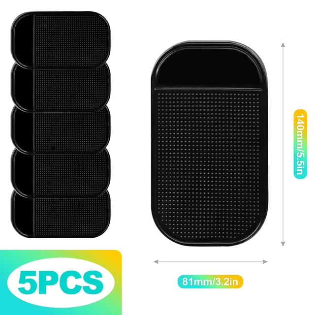 Alt view image 2 of 6 - 5 Pcs Anti-Slip Car Dashboard Sticky Pad, Reusable & Washable Gel Grip Mat for Holding Phone, Keys, Sunglasses, Multi-Functional Interior Dash Accessories