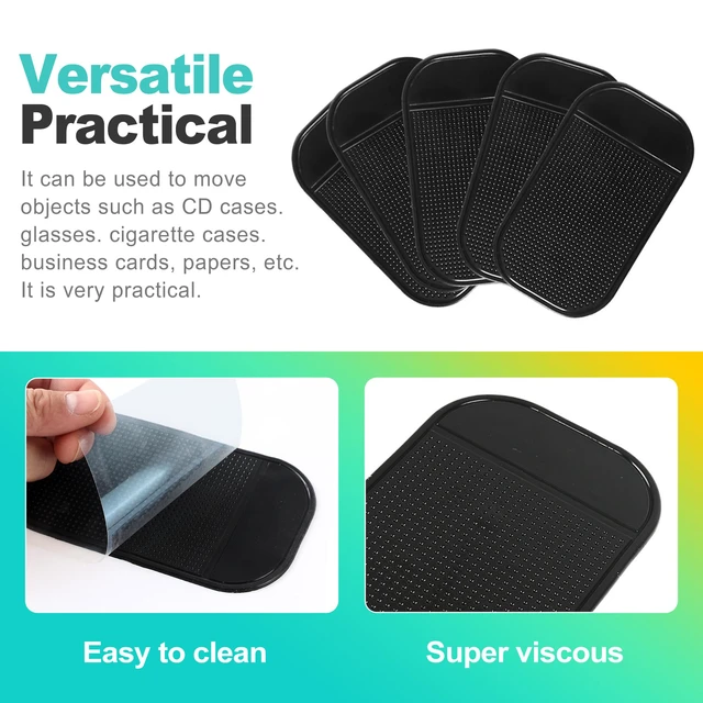 Alt view image 3 of 6 - 5 Pcs Anti-Slip Car Dashboard Sticky Pad, Reusable & Washable Gel Grip Mat for Holding Phone, Keys, Sunglasses, Multi-Functional Interior Dash Accessories