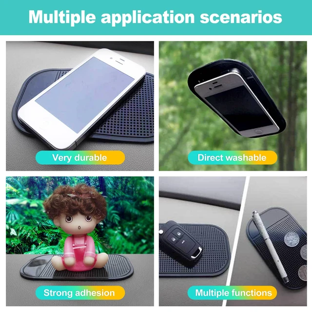 Alt view image 6 of 6 - 5 Pcs Anti-Slip Car Dashboard Sticky Pad, Reusable & Washable Gel Grip Mat for Holding Phone, Keys, Sunglasses, Multi-Functional Interior Dash Accessories