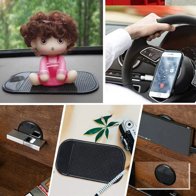 Alt view image 4 of 6 - 10pack Removable Sticky Gel Pads, Multi Function Anti-Slip Mat | Stick to Car Dashboard Glass Mirrors Metal Tile Wall Kitchen Cell Phone Stand Recipe Holder Non-Slip Rug Pet Bowl Mat Pad