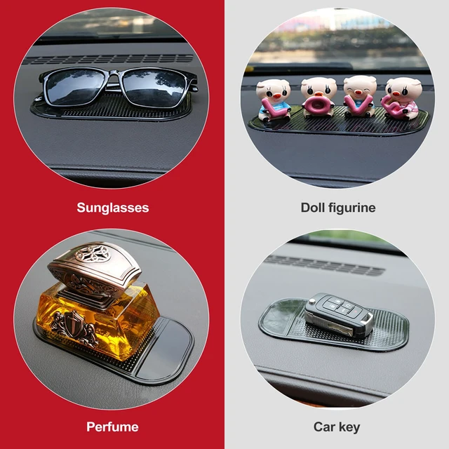Alt view image 6 of 6 - 5 Pack Anti Slip Dashboard Sticky Pad, Washable Sticky Gel Grip Mat for Car Interior Accessories, Multi-Functional Non Slip Holder for Cell Phone Keys
