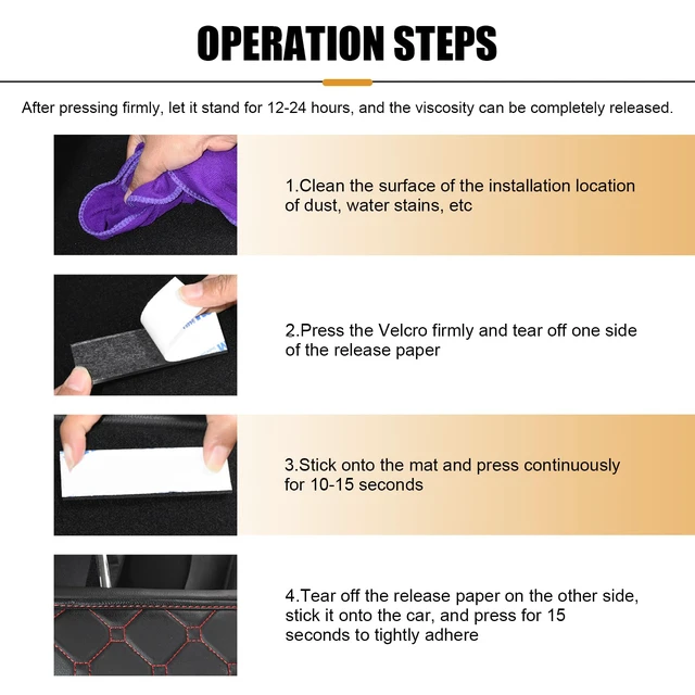 Alt view image 6 of 7 - 20PCS Car Mat Fixing Stickers, Nylon Waterproof Non-Shedding Vehicles Foot Pads Backing Adhesive, Multifunctional Cuttable Traceless, for Cushions, Sofa Mat, Carpets (Black)