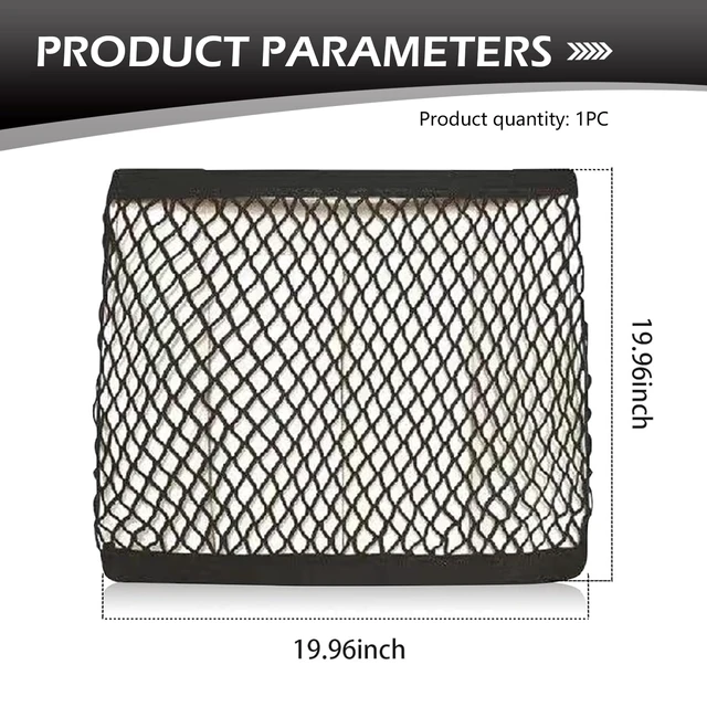 Alt view image 2 of 7 - Car Seat Organizer Net, Versatile High Elastic Storage Net with Adjustable Buckle, Passenger Seat Mesh Purse Holder, Universal for Most Cars (Black)
