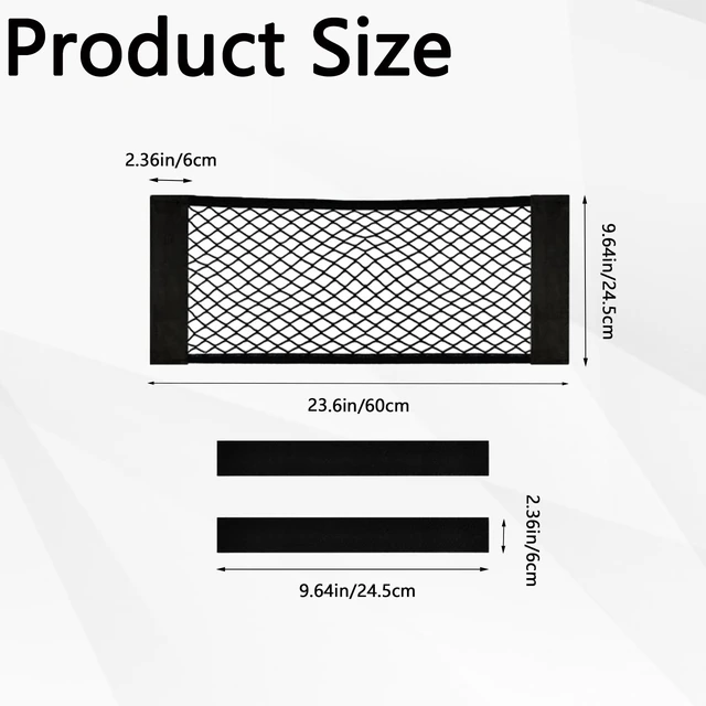 Alt view image 2 of 6 - 2PCS Car Cargo Net with Adhesive Tape,Storage Mesh Pocket(9.8×23.6in)