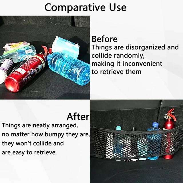 Alt view image 4 of 6 - 2PCS Car Cargo Net with Adhesive Tape,Storage Mesh Pocket(9.8×23.6in)