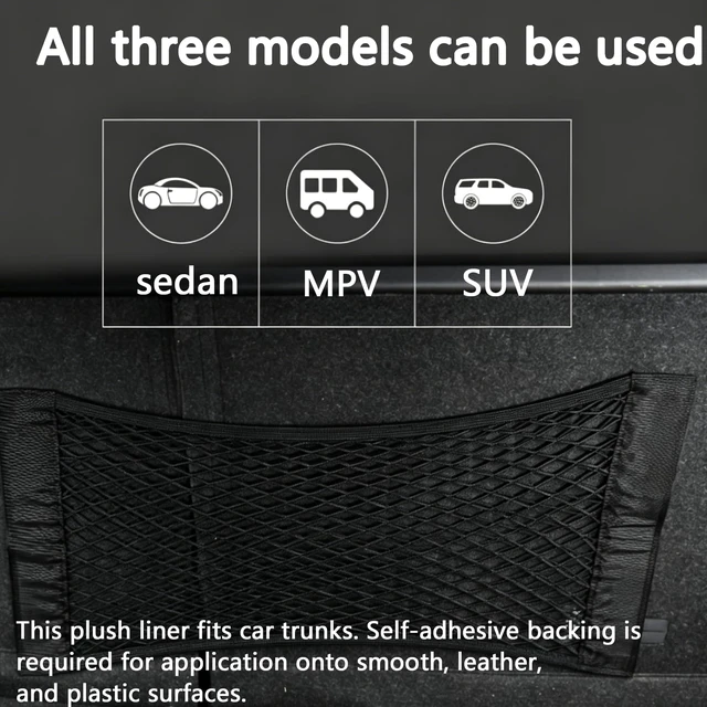 Alt view image 5 of 6 - 2PCS Car Cargo Net with Adhesive Tape,Storage Mesh Pocket(9.8×23.6in)