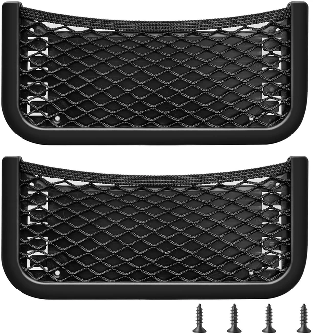 Main image of ABS Plastic Frame Automotive Cargo Nets Car Net Pocket Phone Car Mesh Net Holder RV Storage Boat Cargo Pocket Organizer Framed Mesh Net Pocket with Screws for Auto RV Net(2, 10 x 4.7 Inch)