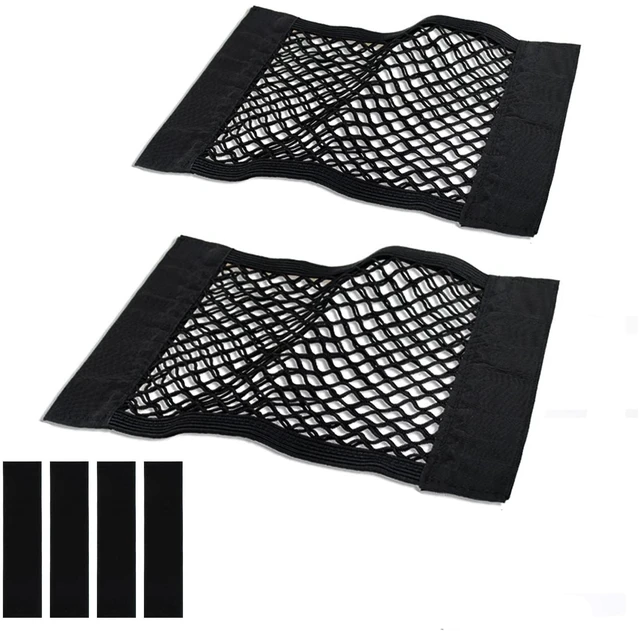 Main image of Universal Mesh Cargo Net for Car Trunk Storage,Elastic Small Automotive Cargo Net Pocket Wall Sticker Organizer Pouch Bag Storage for SUV,2 Pack with Tape Stickers
