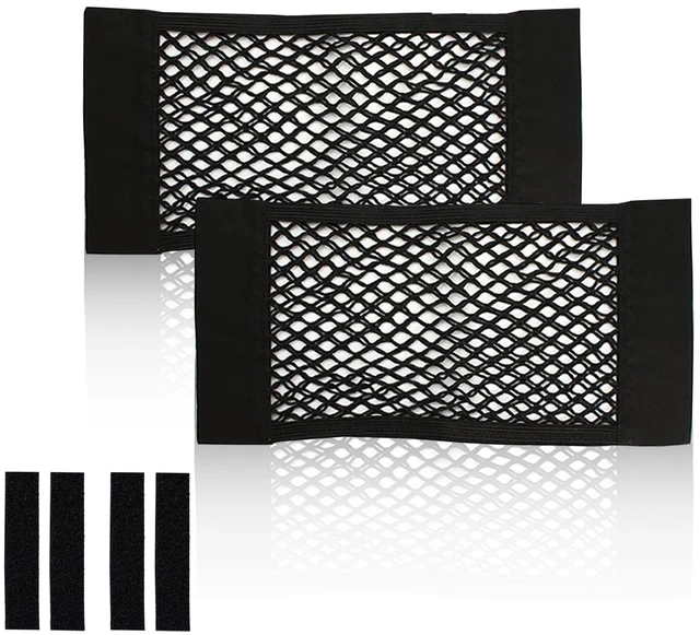 Main image of 2pcs Cargo Net Car Storage Net - Stretchable Mesh Pocket Net Magic Tape Universal Mesh Car Accessories Interior Organizer (S)