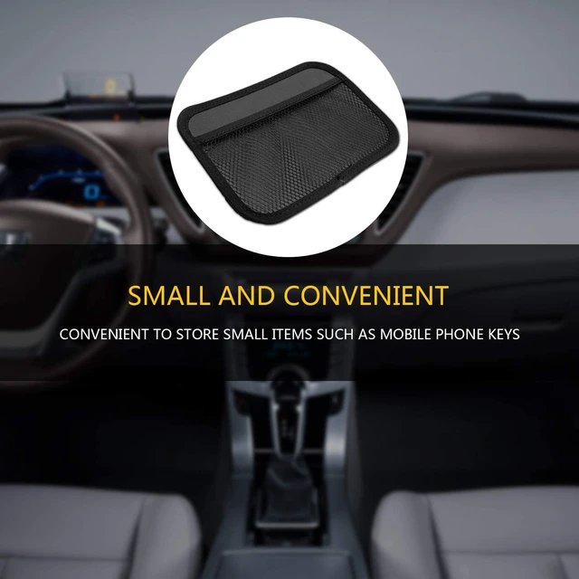 Alt view image 6 of 6 - 4-Piece Car Organizer Net Pocket, Side Pocket Holder, Phone Sunglasses Storage - 8"x5.75"