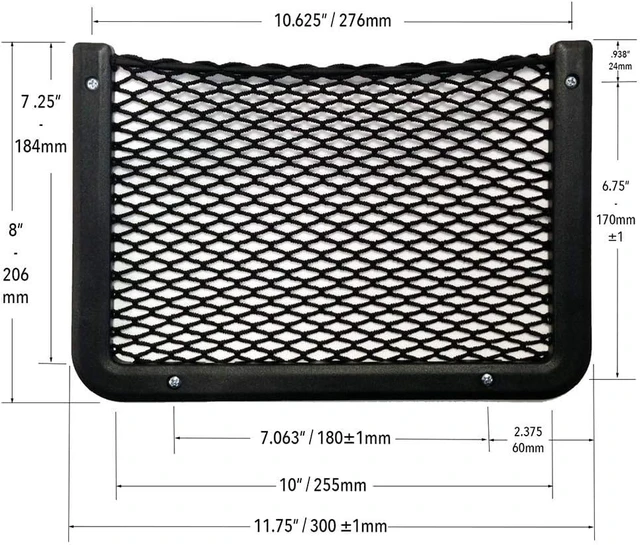 Alt view image 4 of 6 - Storage Net - Framed Stretch Mesh Net Pocket for Auto, RV, or Home Organization and Storage (8" x 11")