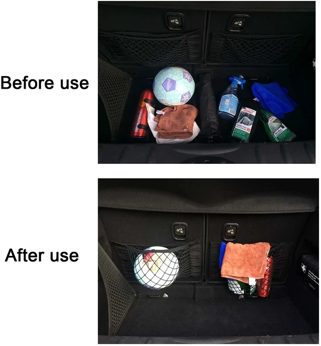 Alt view image 3 of 7 - Universal Mesh Cargo Net Storage Net Wall Sticker Organizer Pouch Bag Storage Mesh Net for Car Trunk Storage Add On Organizers for Car Truck (24" x 9.5"2 Packs)