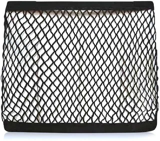 Main image of Car Front Seat Organizer, Passenger Seat Elastic Organizer Net with Buckle, Multifunctional Storage Net for Phone, Bottles, Toys, Universal for Cars, Trucks, SUVs (Black)