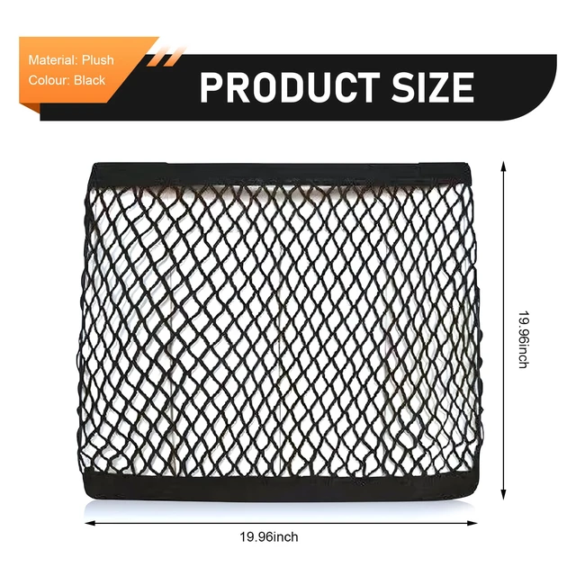 Alt view image 2 of 7 - Car Front Seat Organizer, Passenger Seat Elastic Organizer Net with Buckle, Multifunctional Storage Net for Phone, Bottles, Toys, Universal for Cars, Trucks, SUVs (Black)