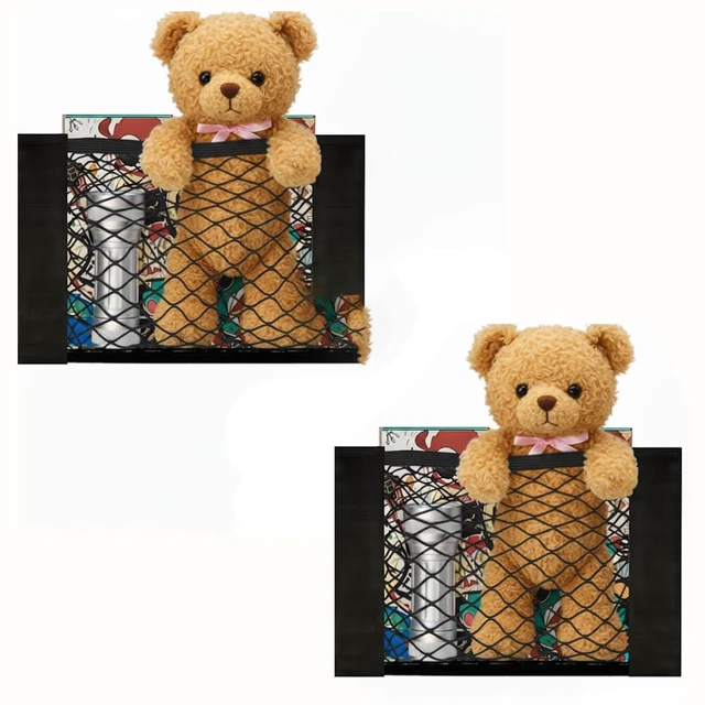 Main image of 2 Pcs Back Seat Car Organizer Net for SUV, RV Inside Storage Organization Universal Cargo Mesh Bags, Adhesive Elastic Net Holder Accessories Pouch for Trunk, Camper, Car Ceiling, Front Seat, Boat