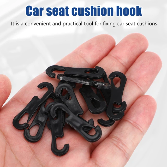 Alt view image 5 of 7 - 200 Pcs Car Seat Cushion Hooks | Black Plastic Cover Fasteners 1.38 Inch Car Seat Clip, Auto Interior Accessories Fix Leather Pad