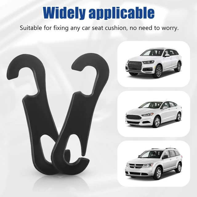 Alt view image 6 of 7 - 200 Pcs Car Seat Cushion Hooks | Black Plastic Cover Fasteners 1.38 Inch Car Seat Clip, Auto Interior Accessories Fix Leather Pad